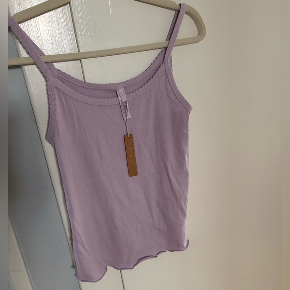 NWT SKIMS Drop Needle Pointelle Tank in Wisteria size L - Picture 3 of 3